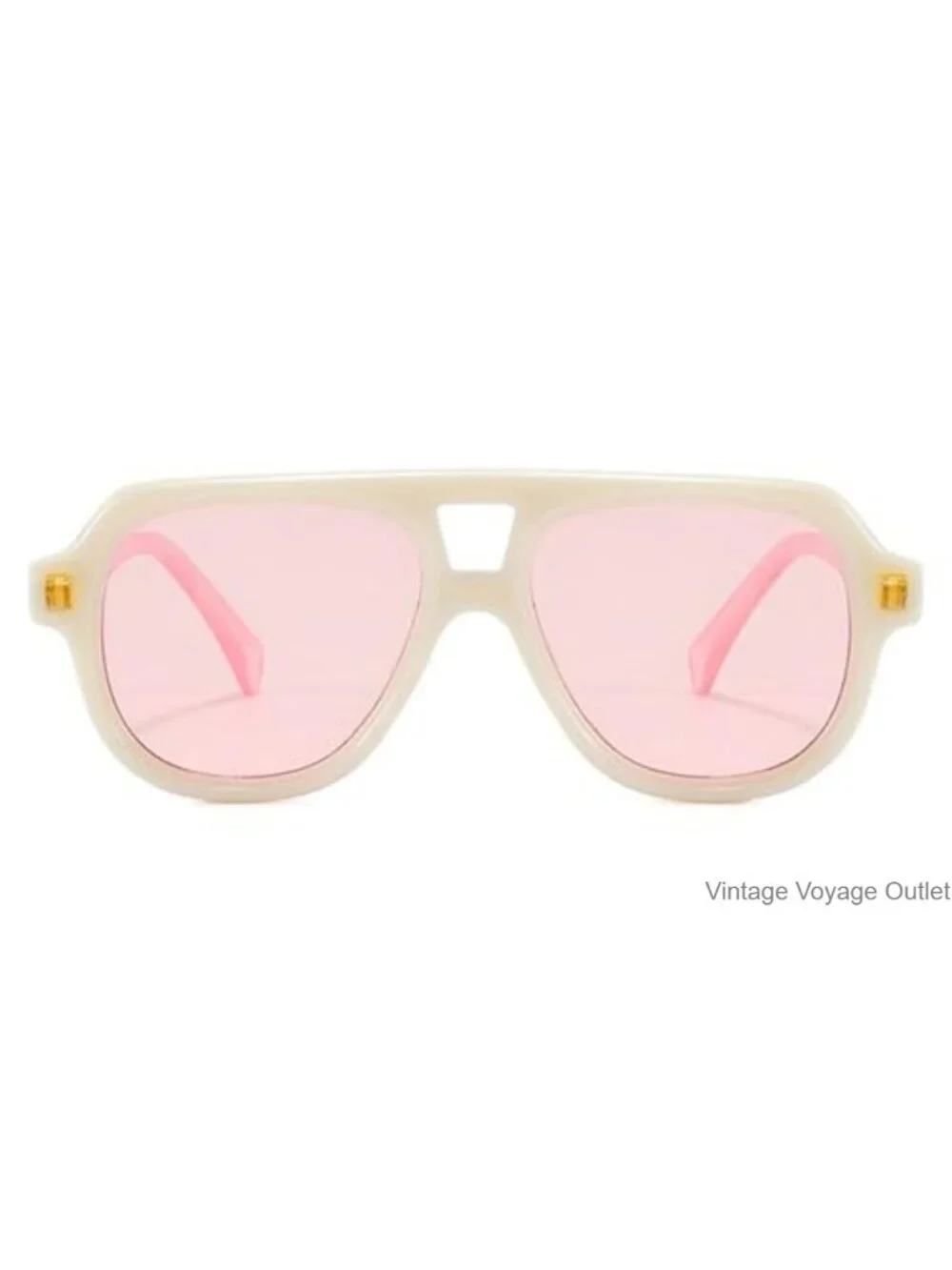 Retro Double Bridge Pilot Sunglasses UV400 Gradient Lens Punk Shades